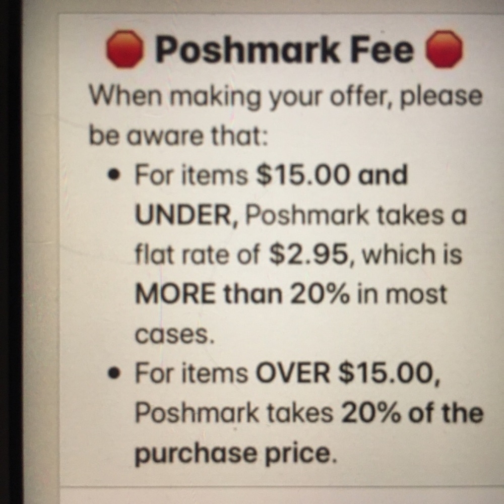 POSHMARK FEES - Picture 2 of 2